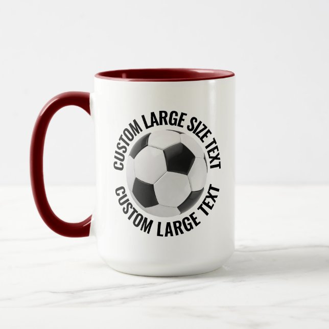 Large Text MAROON Combo 15oz Custom Soccer Mug (Left)