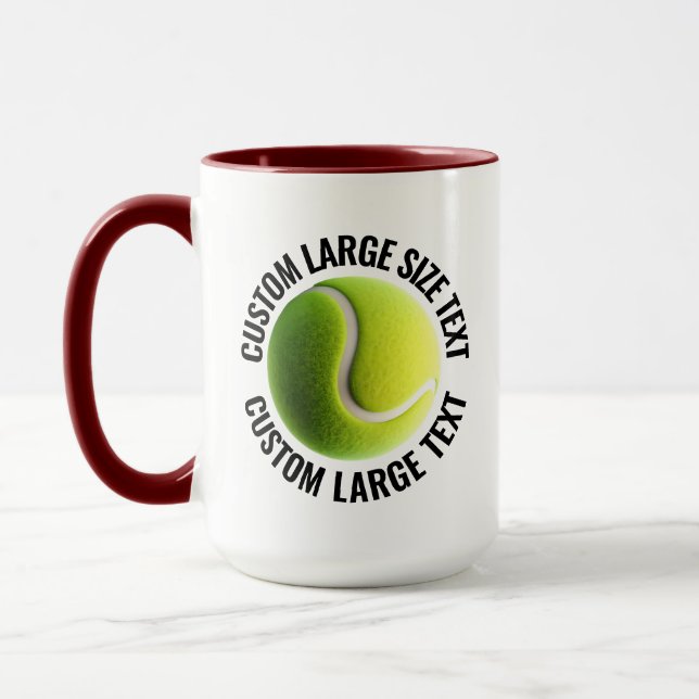 Large Text MAROON Combo 15oz Custom Tennis Mug (Left)