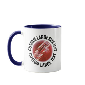 Large Text NAVY BLUE Combo 11oz Custom Cricket Mug