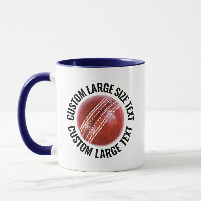 Large Text NAVY BLUE Combo 11oz Custom Cricket Mug (Left)