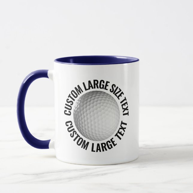 Large Text NAVY BLUE Combo 11oz Custom Golf Mug (Left)