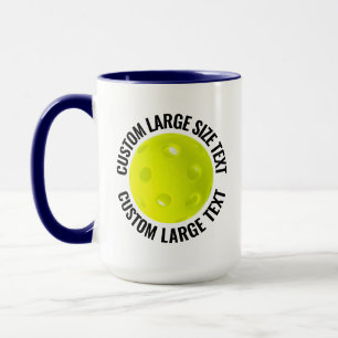 Large Text NAVY BLUE Combo 15oz Custom Pickleball Mug