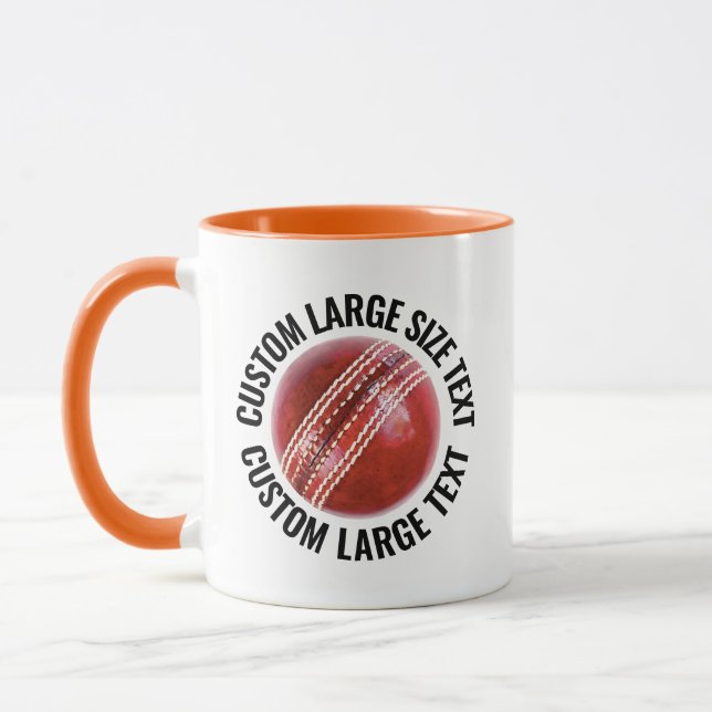 Large Text ORANGE Combo 11oz Custom Cricket Mug (Left)