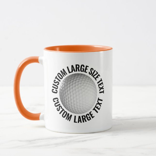 Large Text ORANGE Combo 11oz Custom Golf Mug (Left)