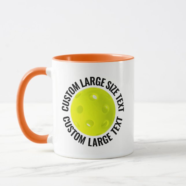 Large Text ORANGE Combo 11oz Custom Pickleball Mug (Left)