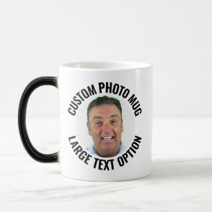 Large Text Personalized Photo Heat Changing Mug
