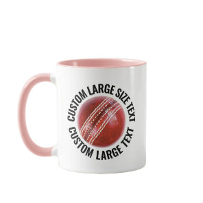 Large Text PINK Combo 11oz Custom Cricket Mug