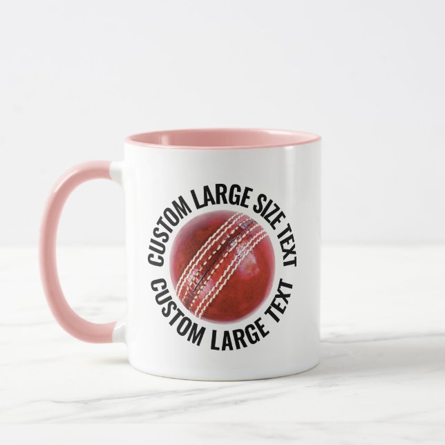 Large Text PINK Combo 11oz Custom Cricket Mug (Left)