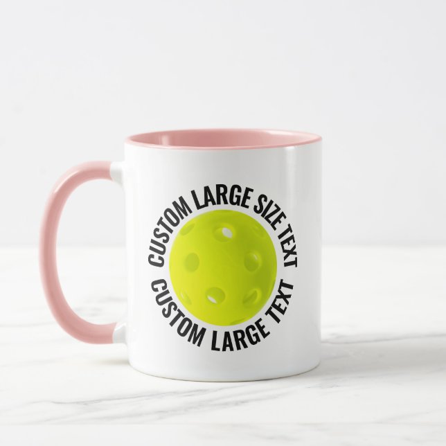 Large Text PINK Combo 11oz Custom Pickleball Mug (Left)