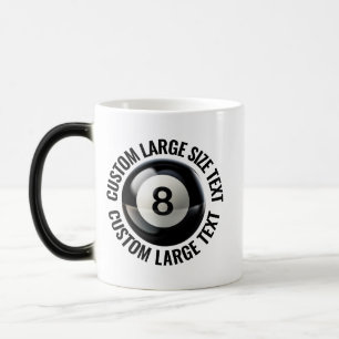 Large Text & Pool 8 Ball 11oz Custom Heat Changing Color Morph Mug