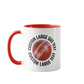 Large Text RED Combo 11oz Custom Cricket Mug