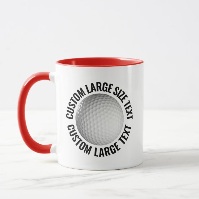 Large Text RED Combo 11oz Custom Golf Mug (Left)