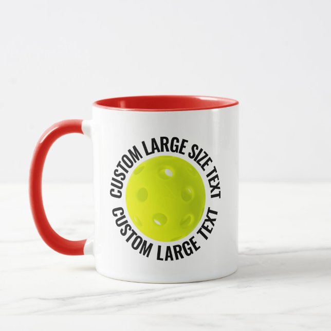 Large Text RED Combo 11oz Custom Pickleball Mug (Left)