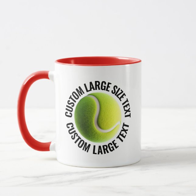 Large Text RED Combo 11oz Custom Tennis Mug (Left)