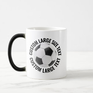 Large Text & Soccer Ball 11oz Custom Heat Changing Color Morph Mug