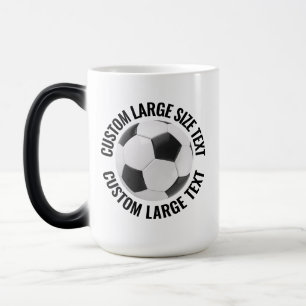 Large Text & Soccer Ball 15oz Custom Heat Changing Color Morph Mug