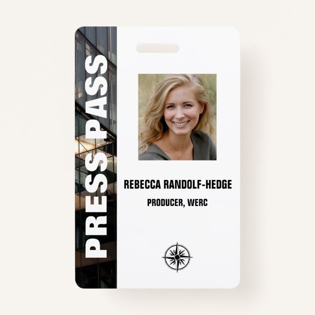 Large Text SPECIAL EVENT PRESS PASS and Photo I.D. Badge (Front)