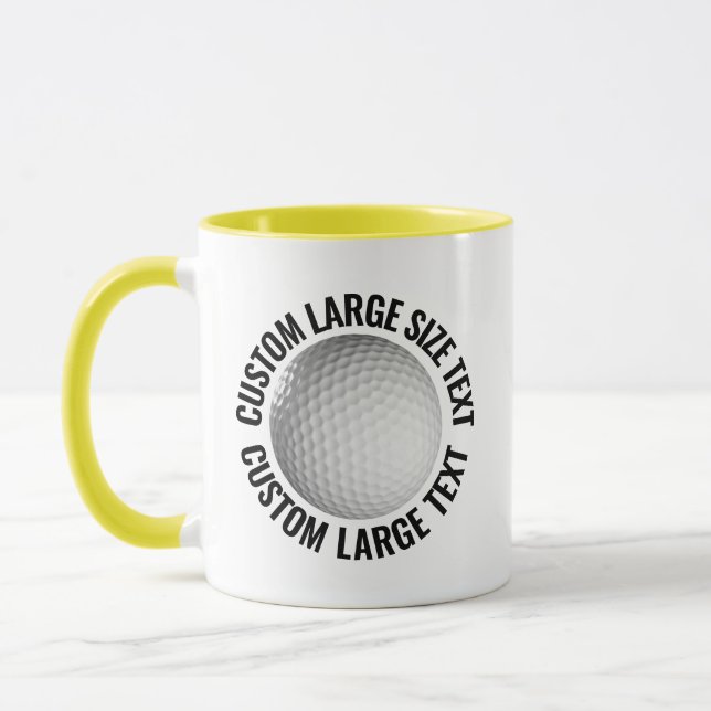Large Text YELLOW Combo 11oz Custom Golf Mug (Left)