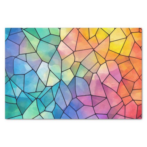 Large Tiles Rainbow Glass Decoupage Tissue Paper