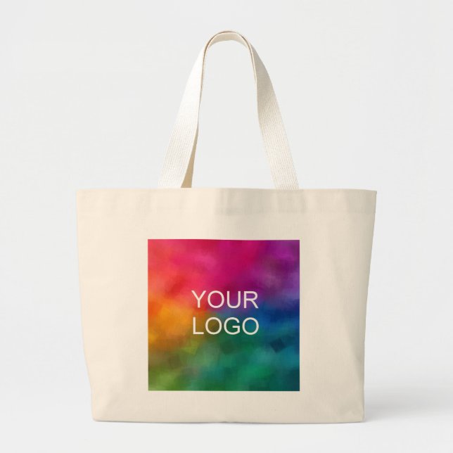 Large Tote Bag Company Logo Here Trendy Template (Front)