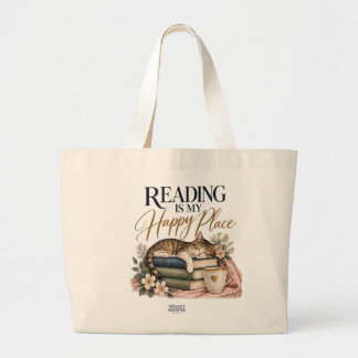 Large Tote Bag "It's My Happy Place"