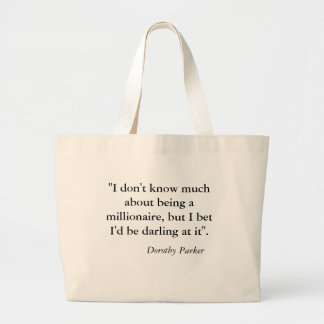 Large Tote Bag with Dorothy Parker Quote