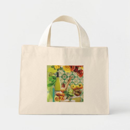 Large Tote Bag with Green Mexican Tile theme