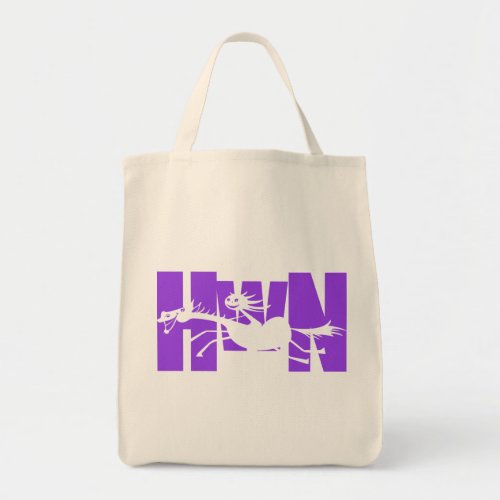 Large Tote with Hags with Nags logo Purple