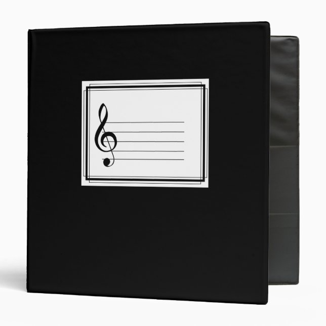Large Treble Clef Frame Musical Sheet Music Binder (Front/Inside)