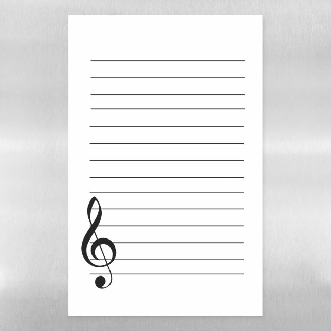 Large Treble Clef Musical Dry Erase Magnetic Sheet (Vertical)