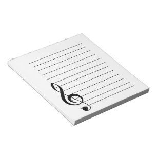 Large Treble Clef Musical Notepad