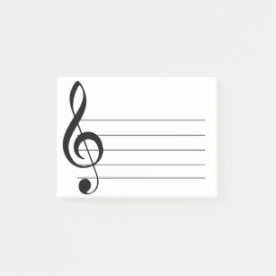 Large Treble Clef Musical Post-It Notes