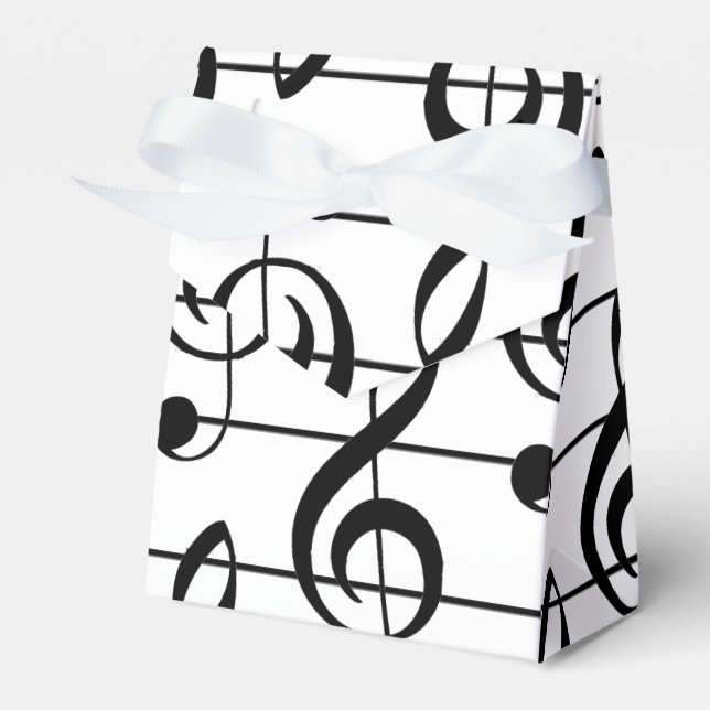 Large Treble Clef Musical Staff Favor Box (Front Side)