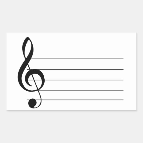 Large Treble Clef Musical Sticker Label