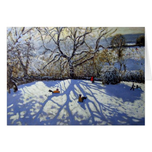 Large tree and tobogganers Youlgreave (Front Horizontal)