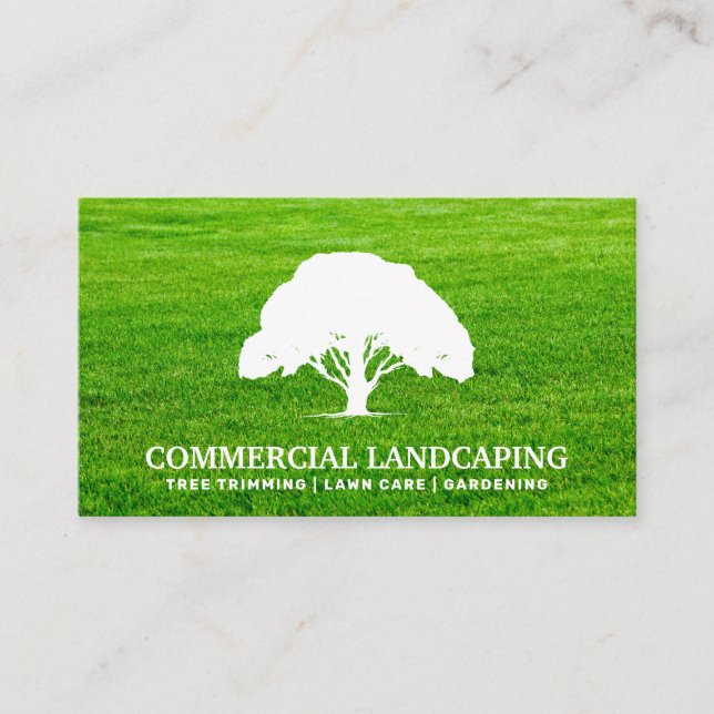 Large Tree | Cut Lawn | Landscaping Business Card (Front)