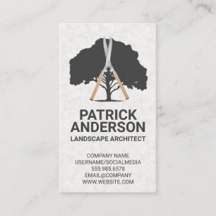 Large Tree Hedge Clippers Gardener Business Card