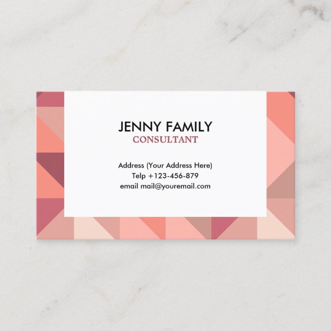 Large Triangles Geometric Business Card (Front)