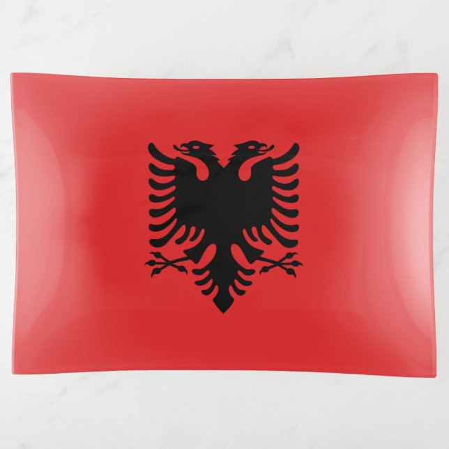 Large trinket tray with flag of Albania (Front)