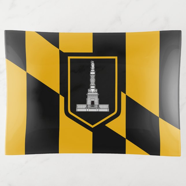 Large trinket tray with flag of Baltimore, USA (Front)