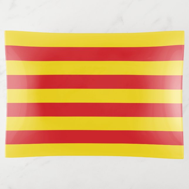 Large trinket tray with flag of Catalonia, Spain (Front)