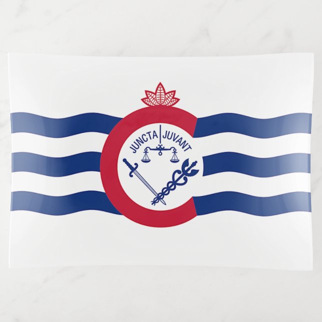 Large trinket tray with flag of Cincinnati, USA (Front)