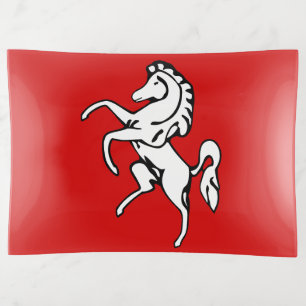 Large trinket tray with flag of Kent, England