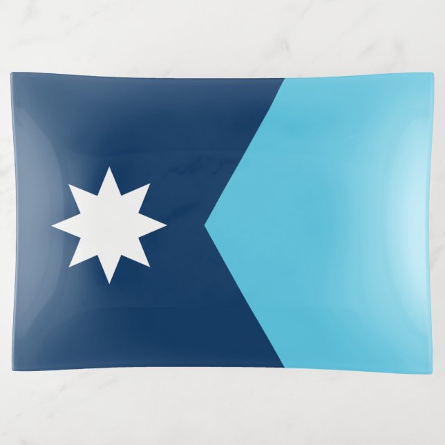 Large trinket tray with flag of Minnesota, USA (Front)