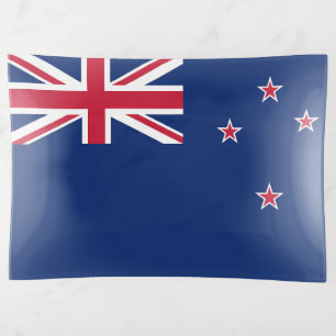 Large trinket tray with flag of New Zealand