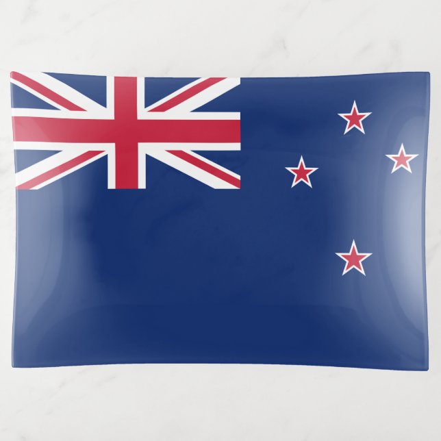 Large trinket tray with flag of New Zealand (Front)