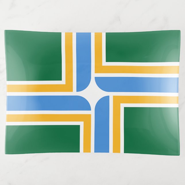 Large trinket tray with flag of Portland, USA (Front)