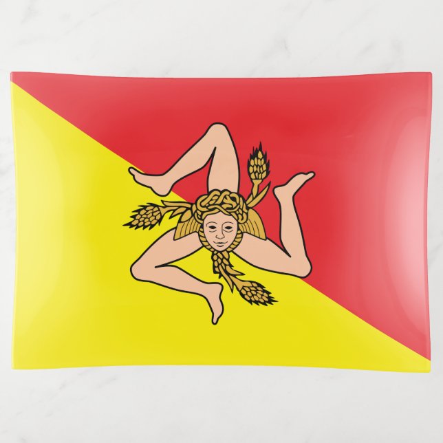 Large trinket tray with flag of Sicily (Front)
