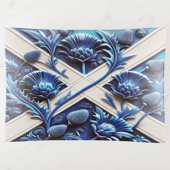 Large trinket tray with Scottish Thistles Design (Front)