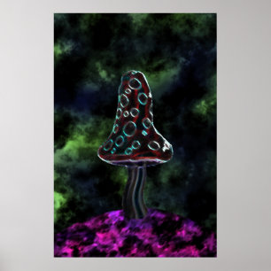 Large Trippy Mushroom Poster